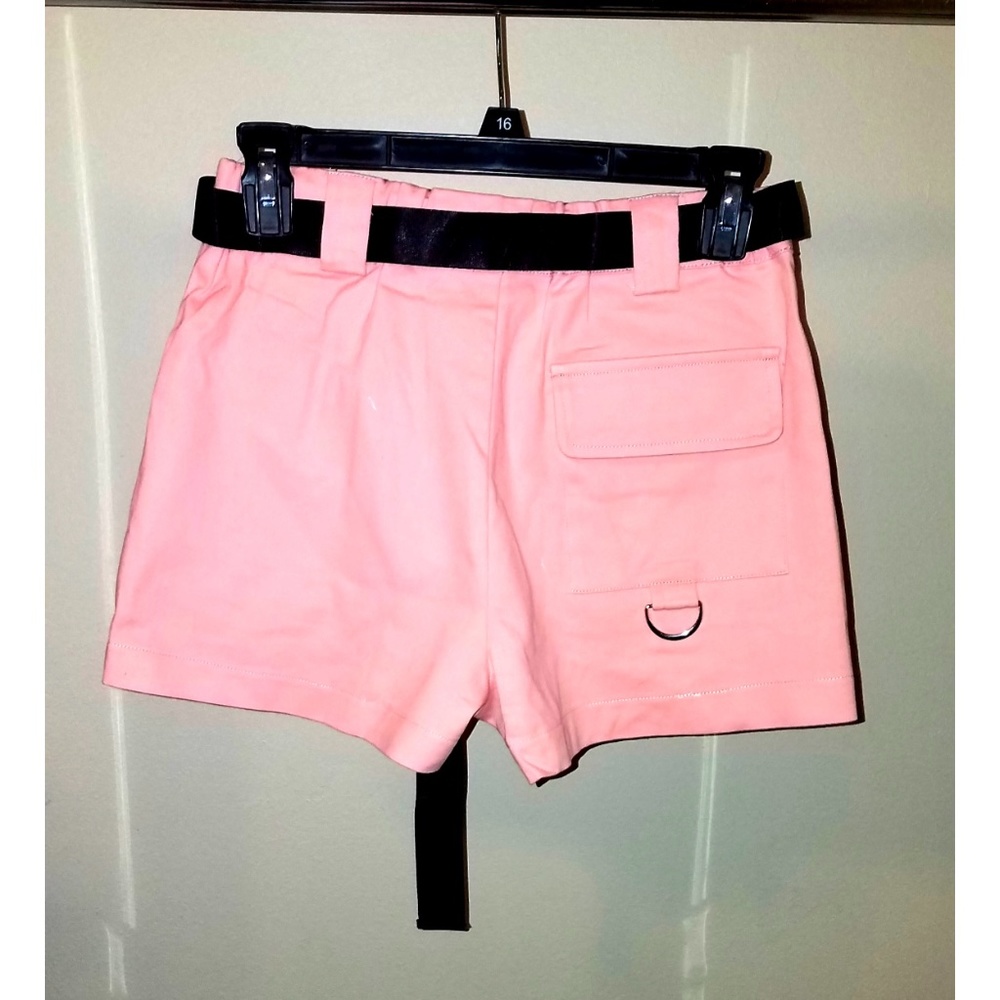 Pink Belted Cotton Blend Shorts Junior's Size S